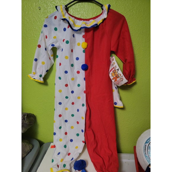 Vintage Halloween Youth CLOWN COSTUME Candlesticks Union Label Deadstock Nwt USA - Picture 1 of 9